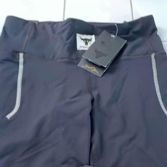 BRAND NEW women under armour project rock meridian black tights size S - Picture 7 of 9